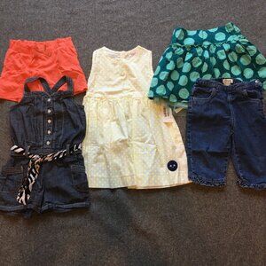 Girl Size 4/4T Clothing Lot 5x Pieces Summer Preppy Colorful Polka Dot Cotton